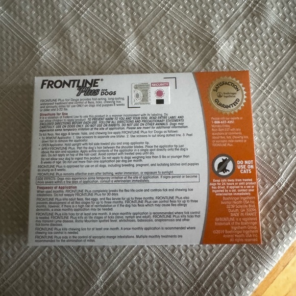 Frontline plus for dogs unopened and sealed - Picture 3 of 3